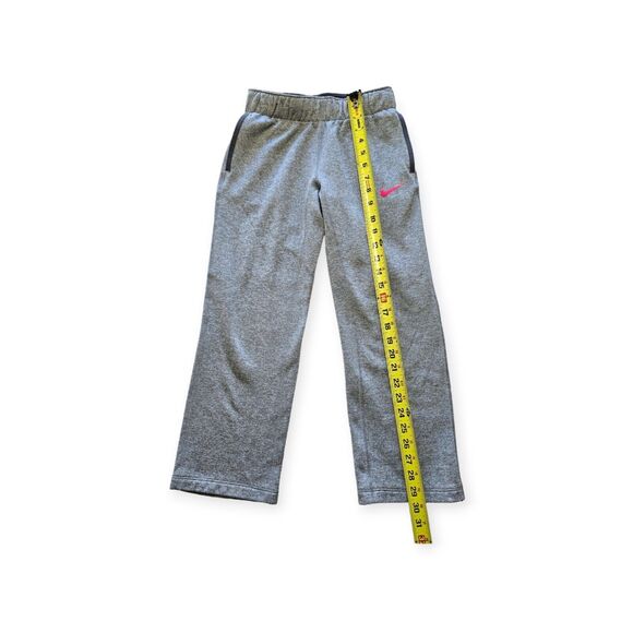 Nike Dri Fit Women Therma Fleece Pants Grey Pink Swoosh Small - Picture 3 of 6
